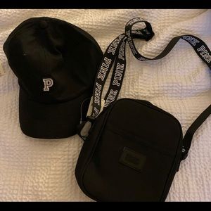 VS PINK CAP AND HIP BAG